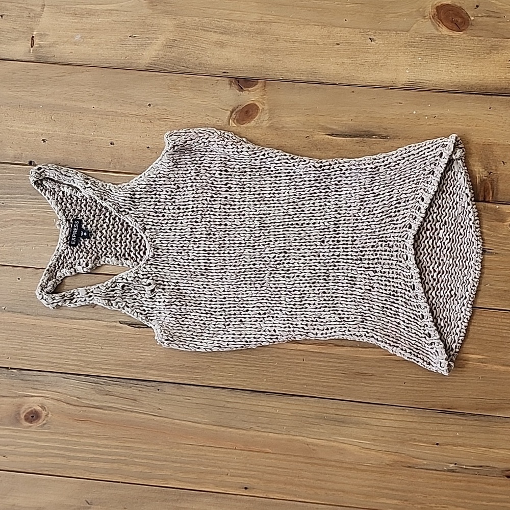 Express Brown Nude Knit Tank Top